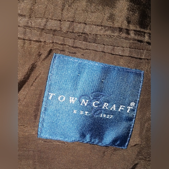 Men's Town Craft Size 46L Coat/Blazer Gray With Penn Stripes - Picture 2 of 5